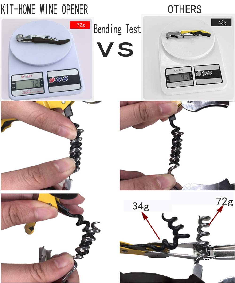 Kit-Home portable corkscrew fits in waiter's pouch for on-the-go bottle opening.