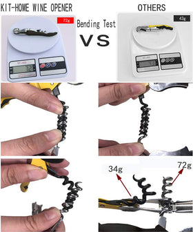 Kit-Home portable corkscrew fits in waiter's pouch for on-the-go bottle opening.