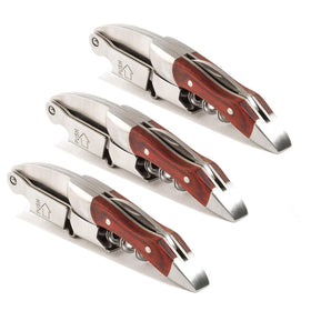 Kit-Home professional waiter corkscrew with rosewood handle for elegant cork removal.