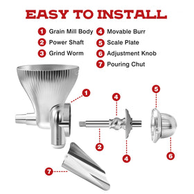 KITOART grain mill attachment grinding wheat and oats to your preferred consistency.