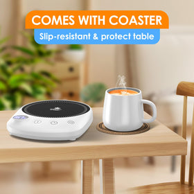 KitchekShop warmer with included coaster elevates your desk setup