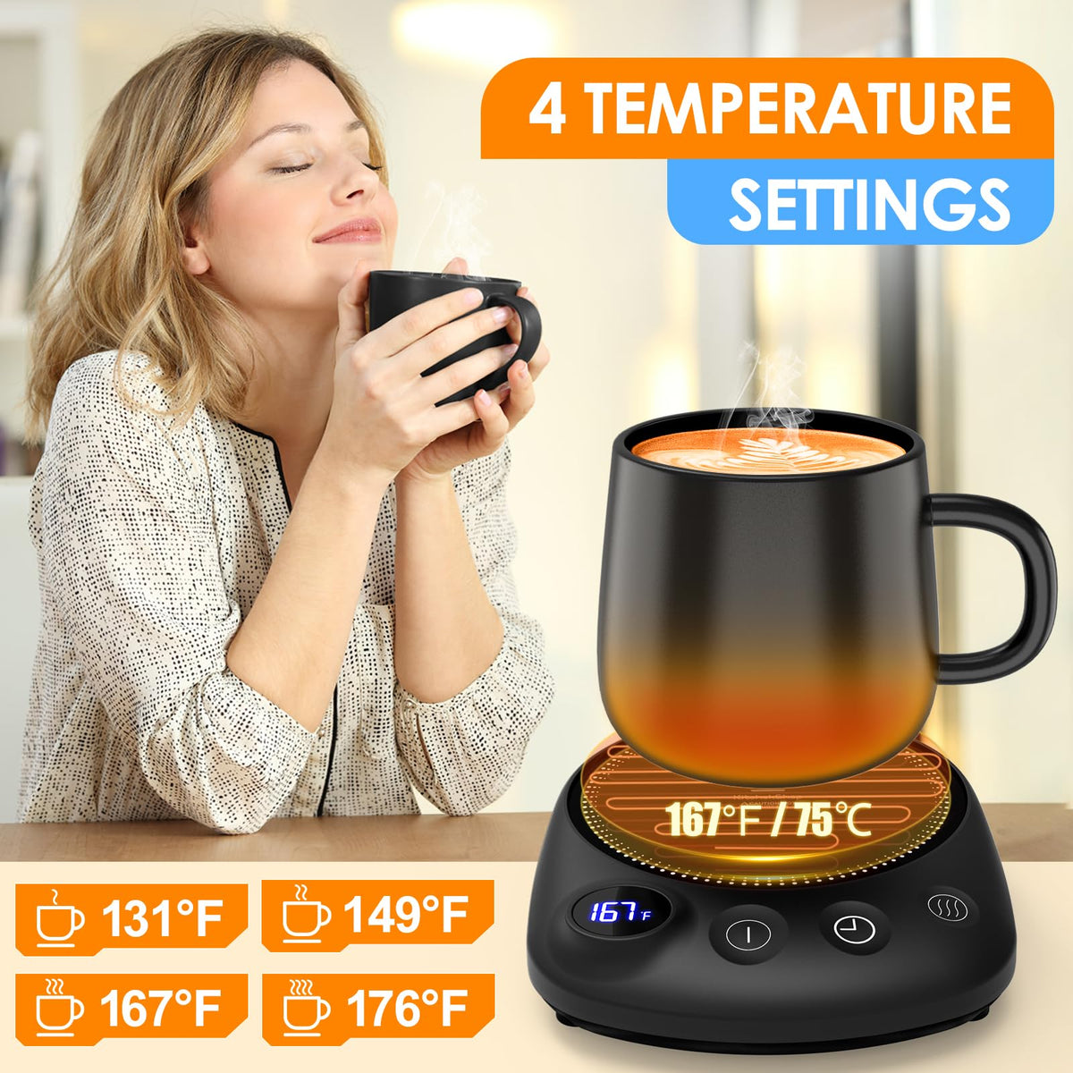 KitchekShop Warmer with four temperature options for personalized warmth