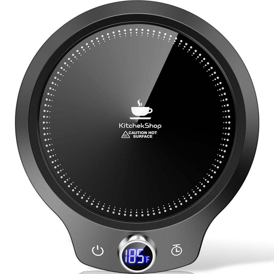 KitchekShop fast-heating mug warmer with gravity sensor maintains beverages at the ideal temperature