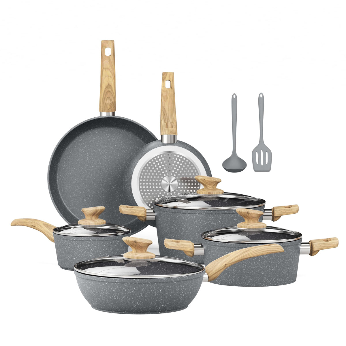Kitchen Academy 8-inch fry pan with granite nonstick surface for easy cooking