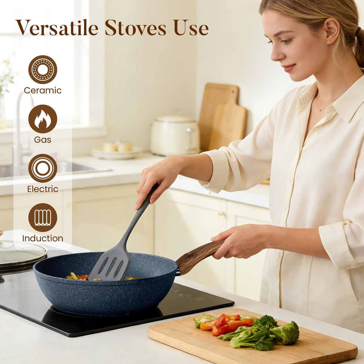 Kitchen Academy 5-quart casserole with lid for family meals.