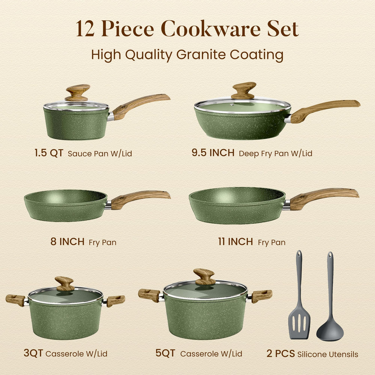 Kitchen Academy easy-clean nonstick surfaces wipe clean after cooking.