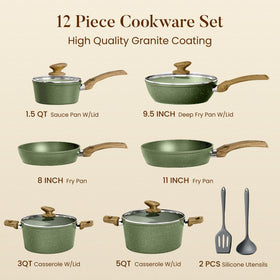 Kitchen Academy easy-clean nonstick surfaces wipe clean after cooking.