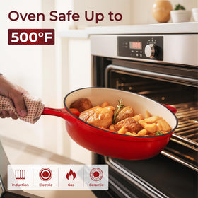Kitchen Academy 5.5qt casserole with lid ideal for family braises