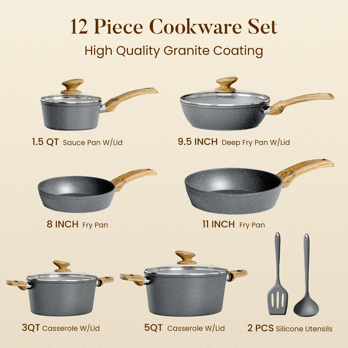 Kitchen Academy five-quart casserole with lid for one-pot meals