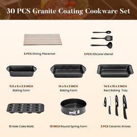 Kitchen Academy induction-ready cookware set brightens stovetop with sleek granite finish