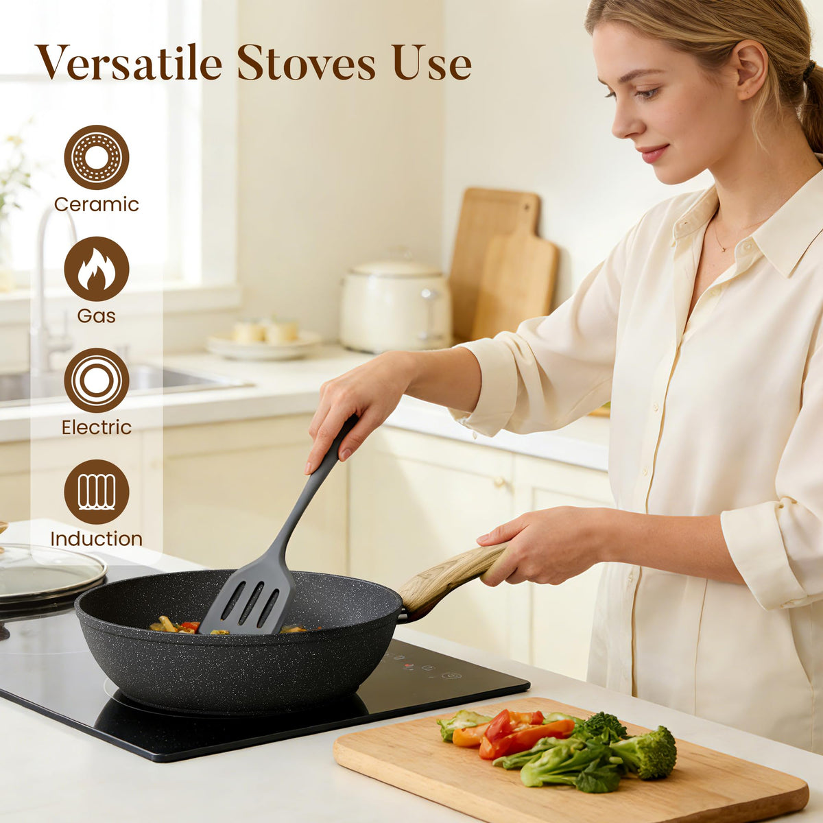 Kitchen Academy silicone utensils set for safe nonstick cooking
