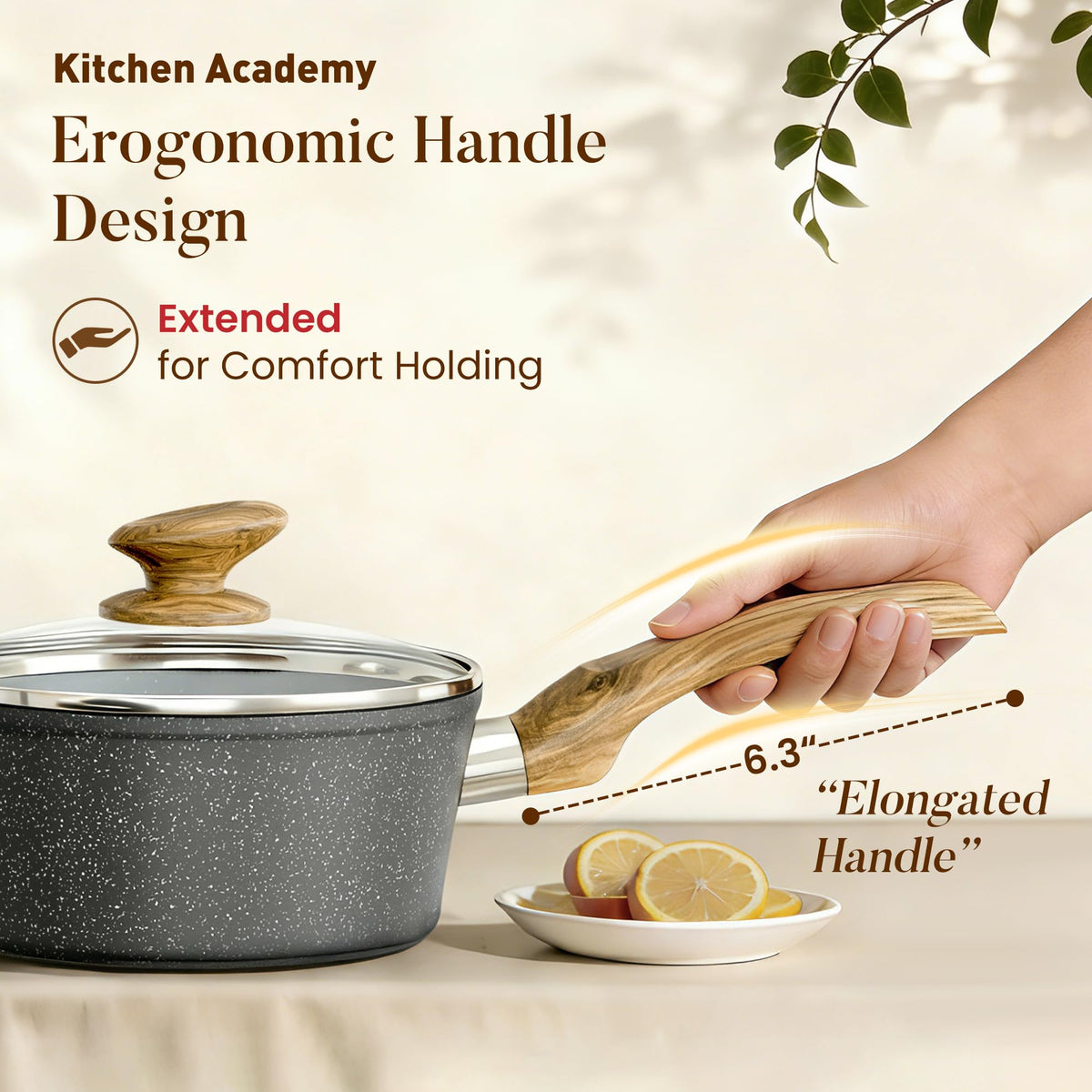 Kitchen Academy three-quart casserole with lid for braises