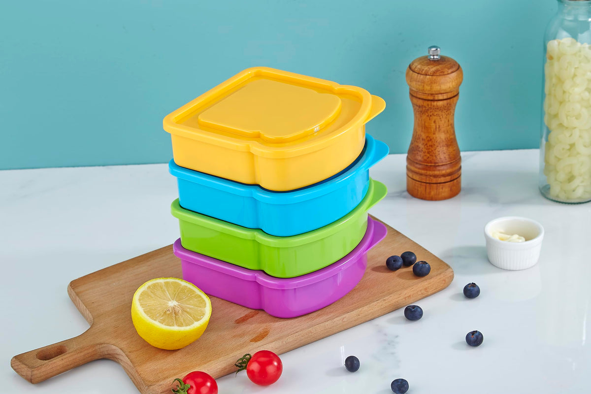 Kitchen & Cabana connected lid sandwich box keeps top and bottom together