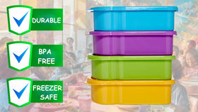 Kitchen & Cabana sky blue fun size sandwich containers for kid-friendly school meals