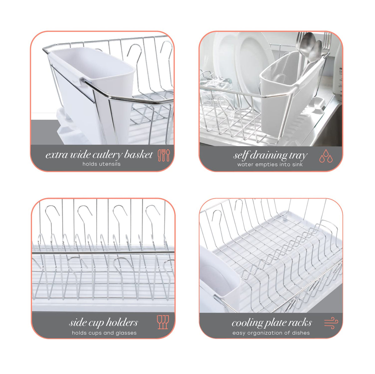 Kitchen Details rack at counter with cup and mug spots for drying
