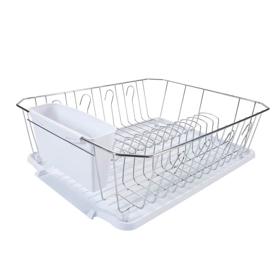 Kitchen Details chrome dish rack showing durable open-wire chassis for fast air drying
