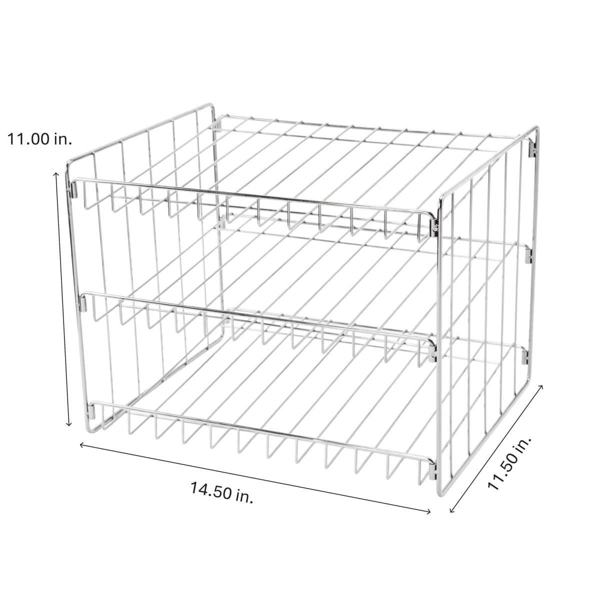 Kitchen Details chrome can rack with open-front design keeps pantry neat and organized.