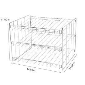 Kitchen Details chrome can rack with open-front design keeps pantry neat and organized.