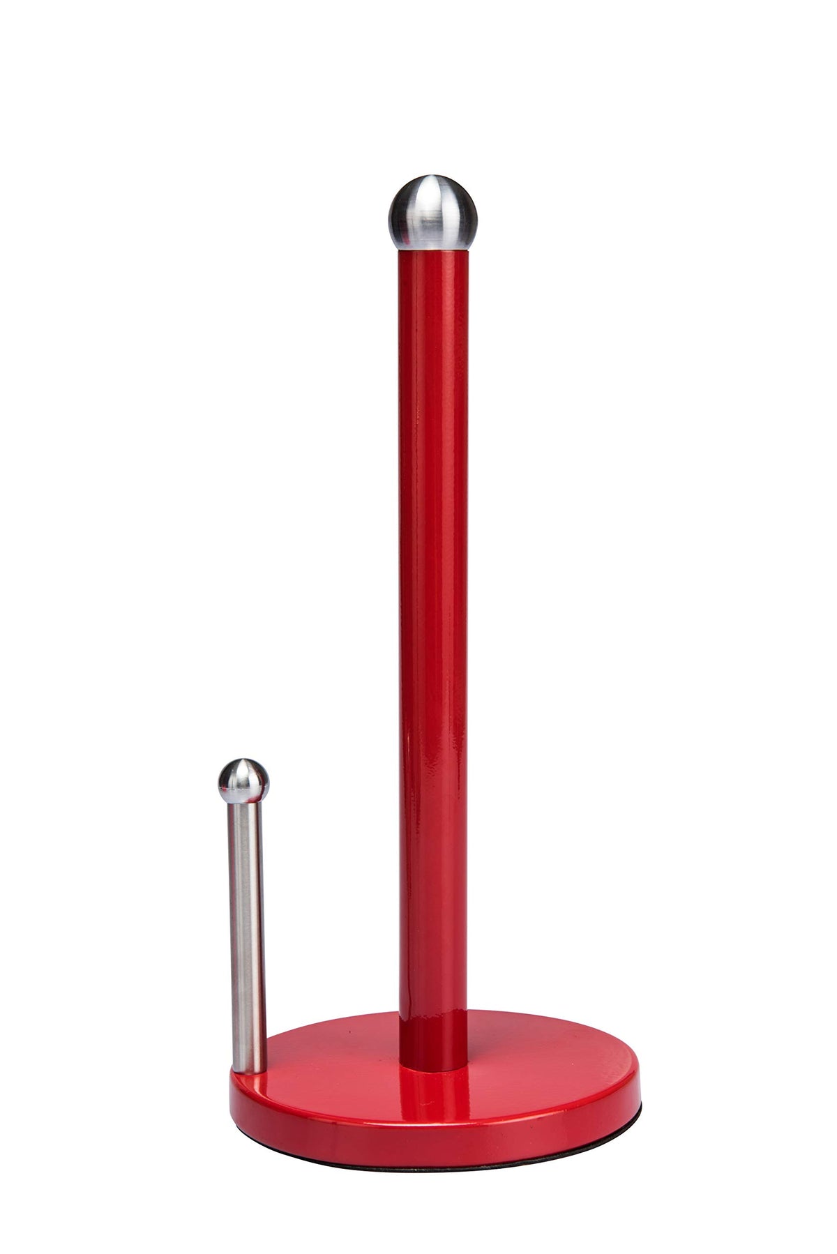 Kitchen Details red paper towel holder front view for quick countertop access.