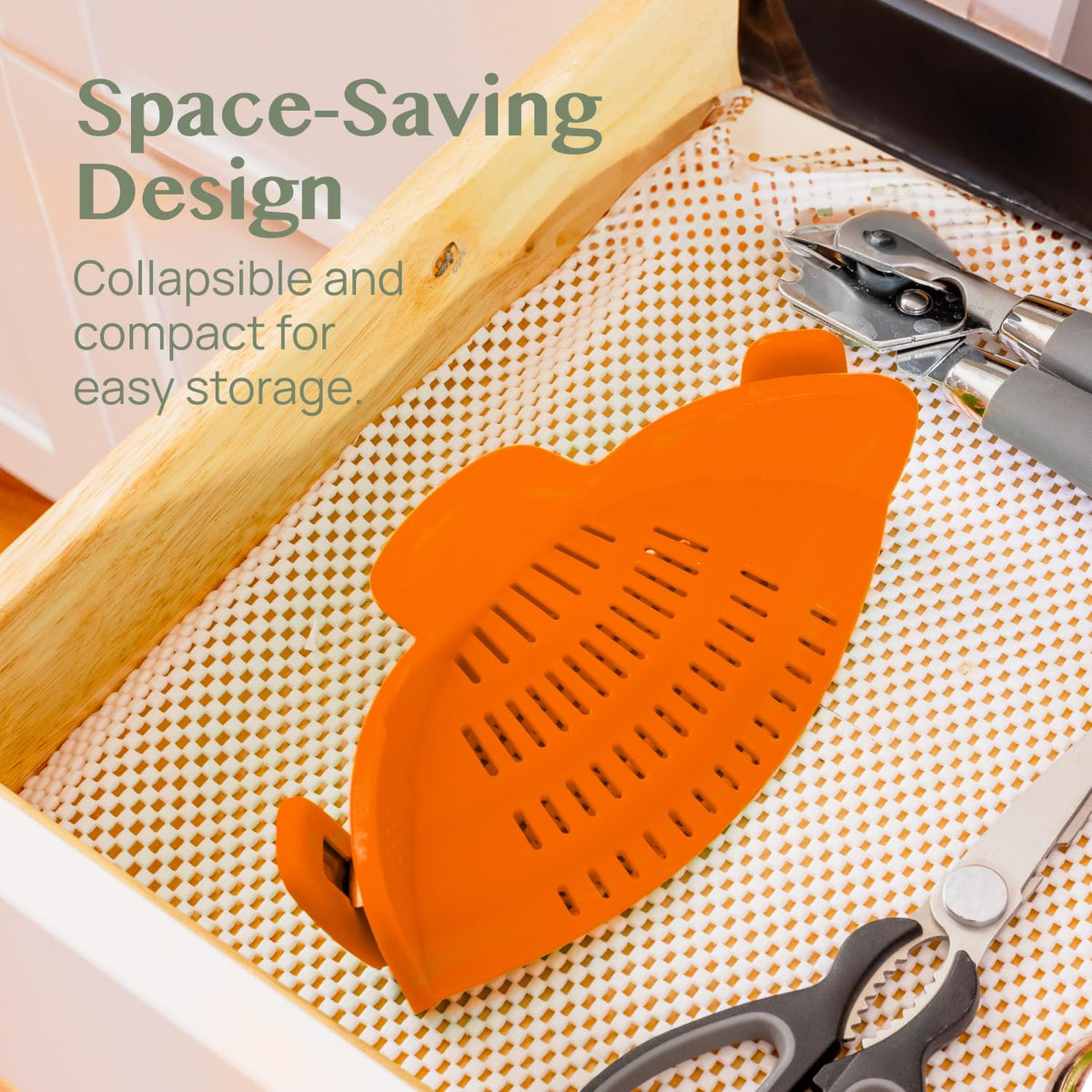 Kitchen Gizmo clip-on strainer heat-resistant silicone for boiling tasks