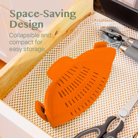 Kitchen Gizmo clip-on strainer heat-resistant silicone for boiling tasks