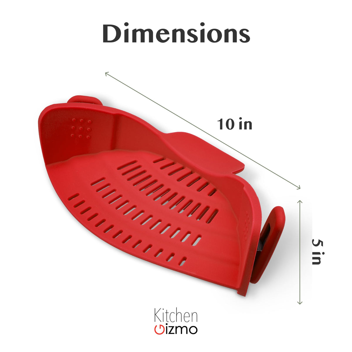 Kitchen Gizmo Snap N Strain heat-safe silicone material withstands high temps.