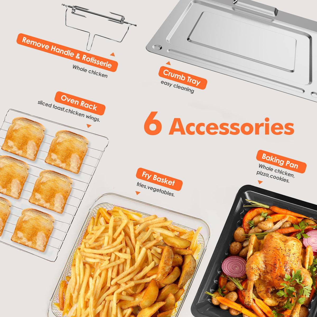 Kitchen in the box 32QT even-crisp results with 1800W power