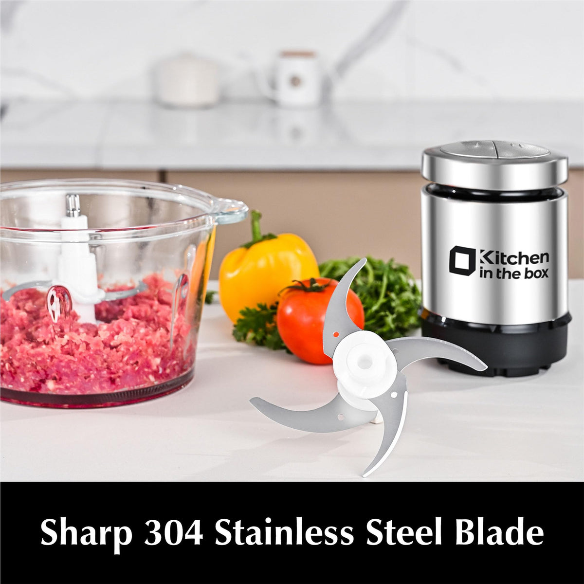 Kitchen in the box lid-lock system ensures safe, hands-free operation.