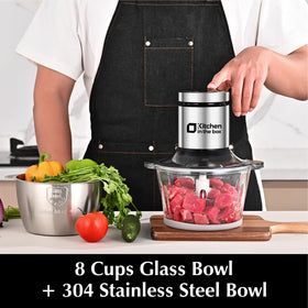 Kitchen in the Box stainless steel meat grinder bowl for hygienic meat processing.