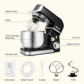 Kitchen in the Box stand-mixer-3-2qt-bowl emphasizes the bowl size for daily tasks