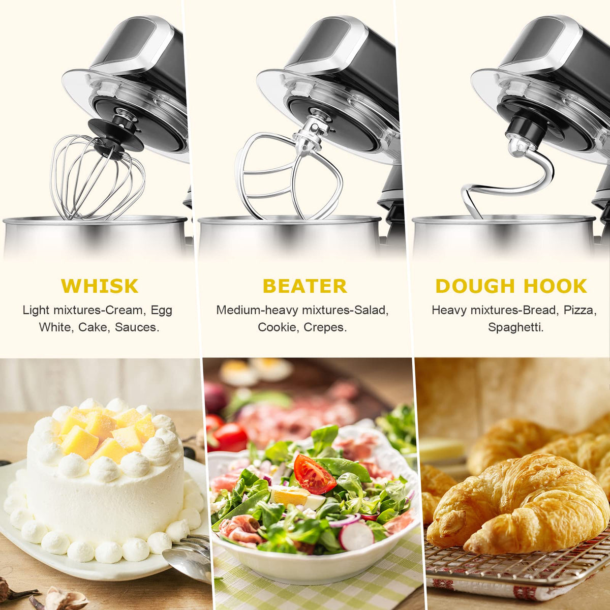 Kitchen in the Box stand-mixer-6-speeds-dial demonstrates versatile speed control
