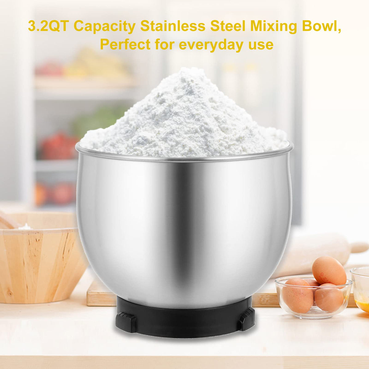 Transparent anti-splash lid on Kitchen in the box mixer to minimize mess