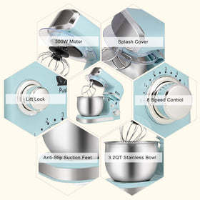 Stainless whisk and flat beater attachments for Kitchen in the box mixer