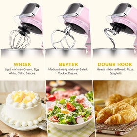 Kitchen in the Box pink stand mixer tilt head for easy access and changes