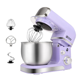 Kitchen in the box stand mixer purple front angle for space-saving baking
