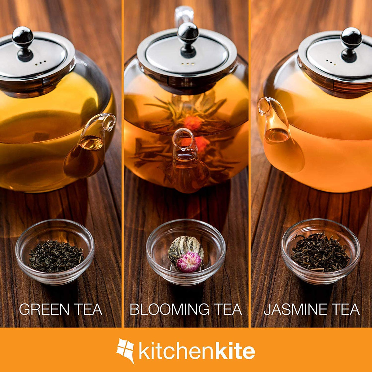 Kitchen Kite 35oz capacity suits loose leaf and blooming teas