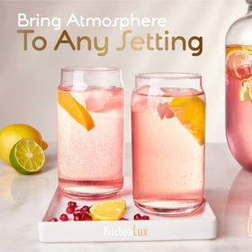Kitchen Lux gift-ready glass cups perfect for birthdays or housewarmings.