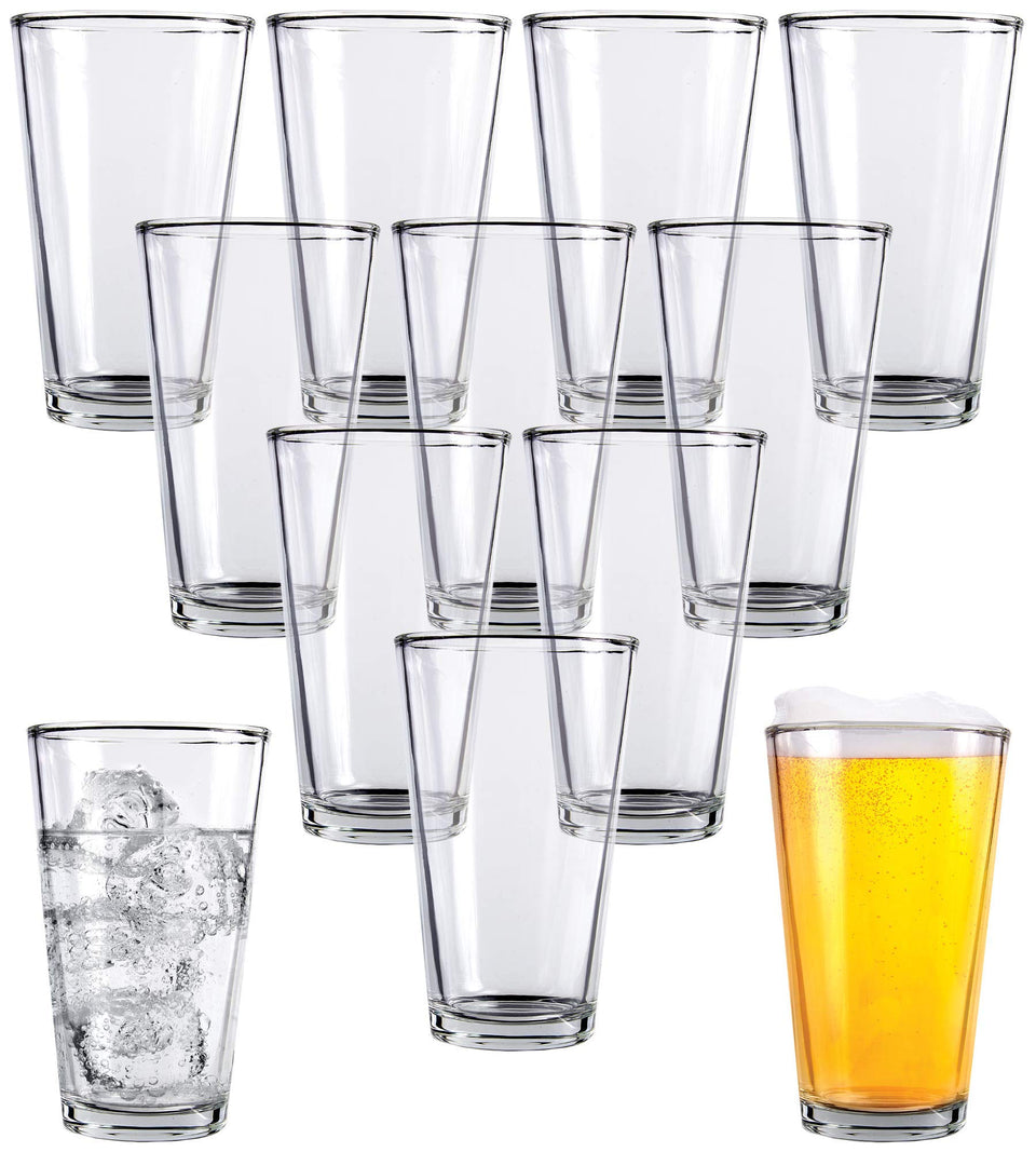 Kitchen Lux pint beer glasses with tall clear tumblers for beer and cocktails