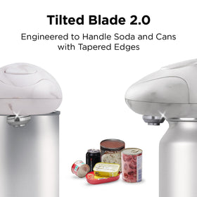 Kitchen Mama Auto 2.0 opens soda cans with curved shapes for easy use.