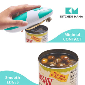 Kitchen Mama cordless teal can opener, portable for travel