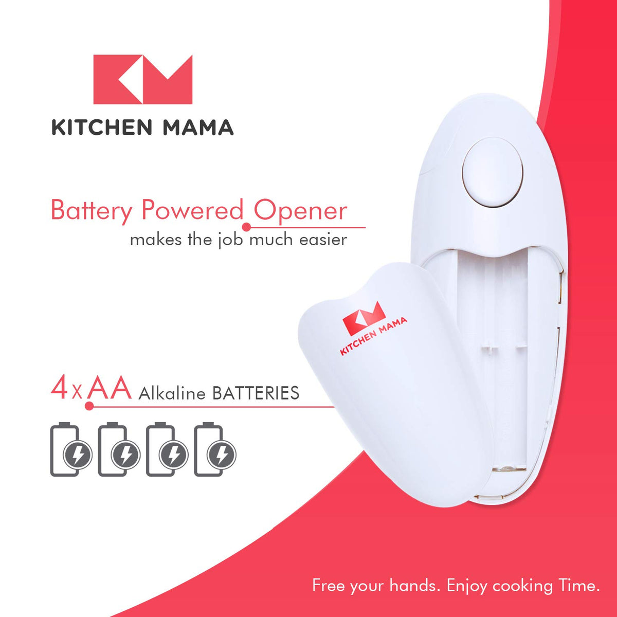 Kitchen Mama Auto Electric Can Opener white gift-ready packaging for gifting or caregivers