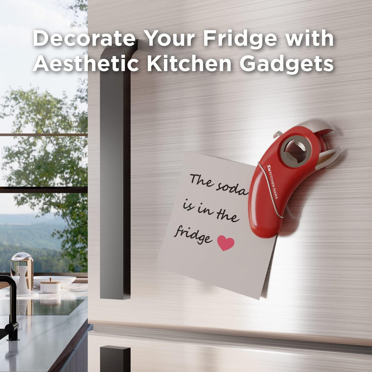 Kitchen Mama Epic One parrot decor adds playful charm to the kitchen.