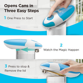 Kitchen Mama hands-free can opener enabling independence in the kitchen.