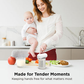 Kitchen Mama Mini Plus no-food-contact design keeps food away from blades