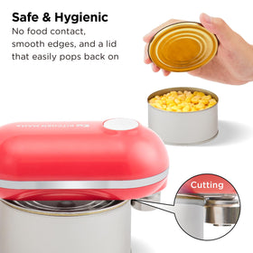 Kitchen Mama Mini Plus smooth-edge-cutting delivers clean, edge-free can openings.