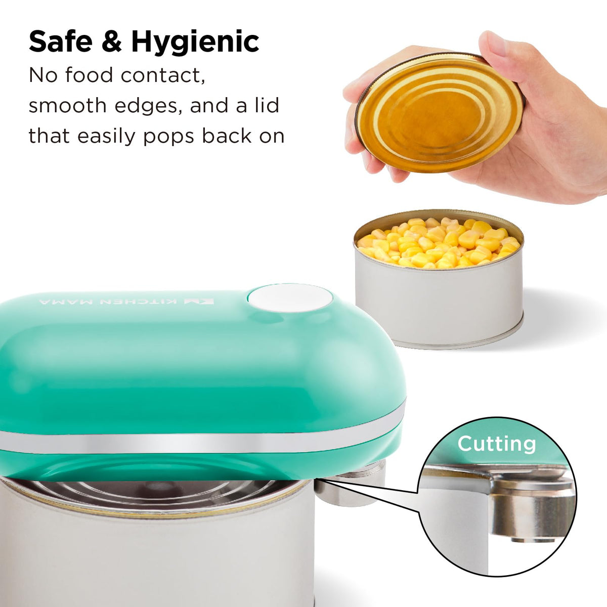 Kitchen Mama Mini Plus Teal compact design fits small kitchens and travel