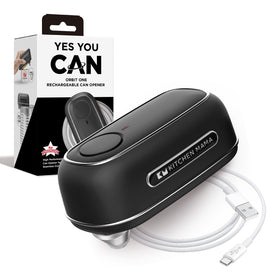 Kitchen Mama Orbit One front view enabling hands-free can opening.