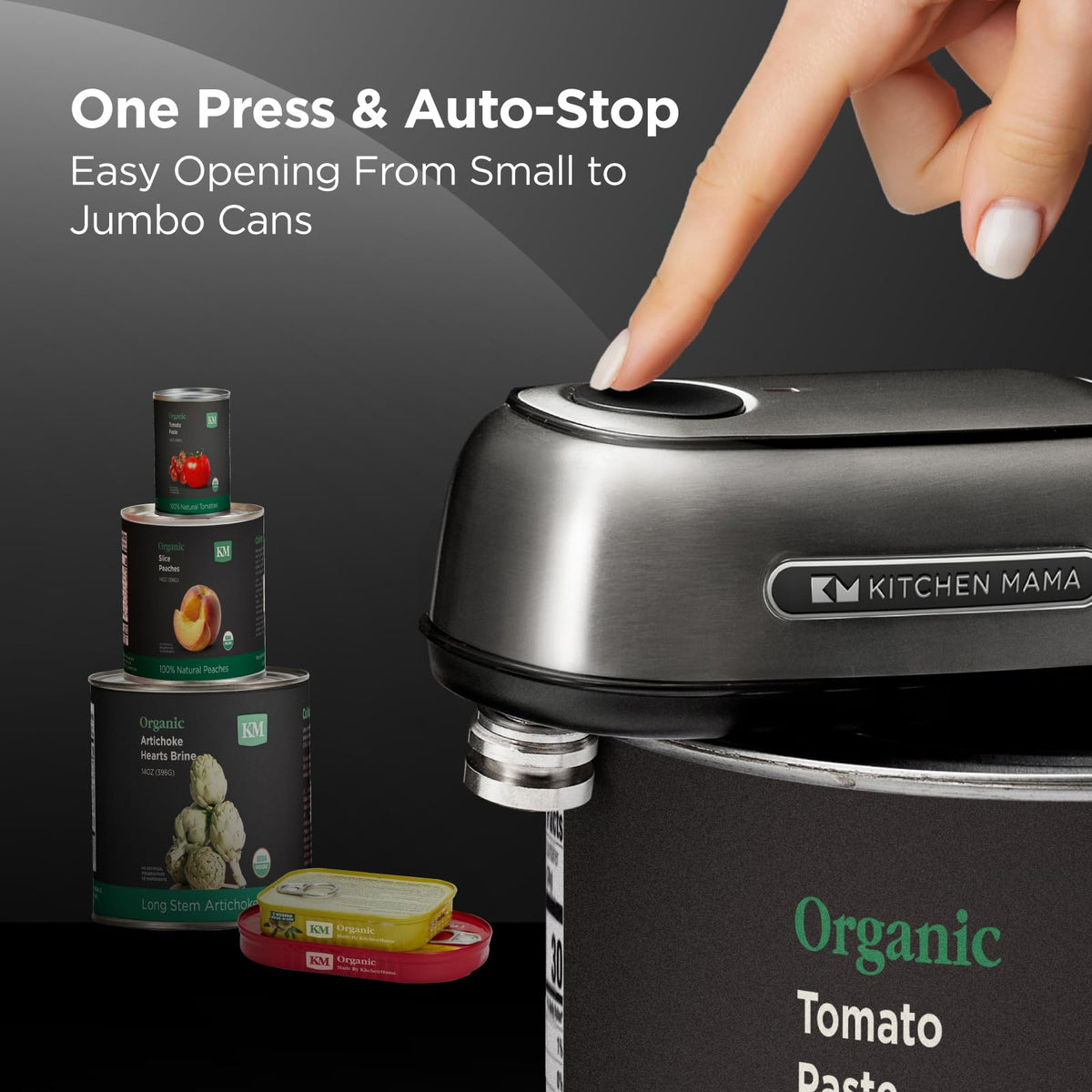 Orbit One handles large and heavy cans with dual blades
