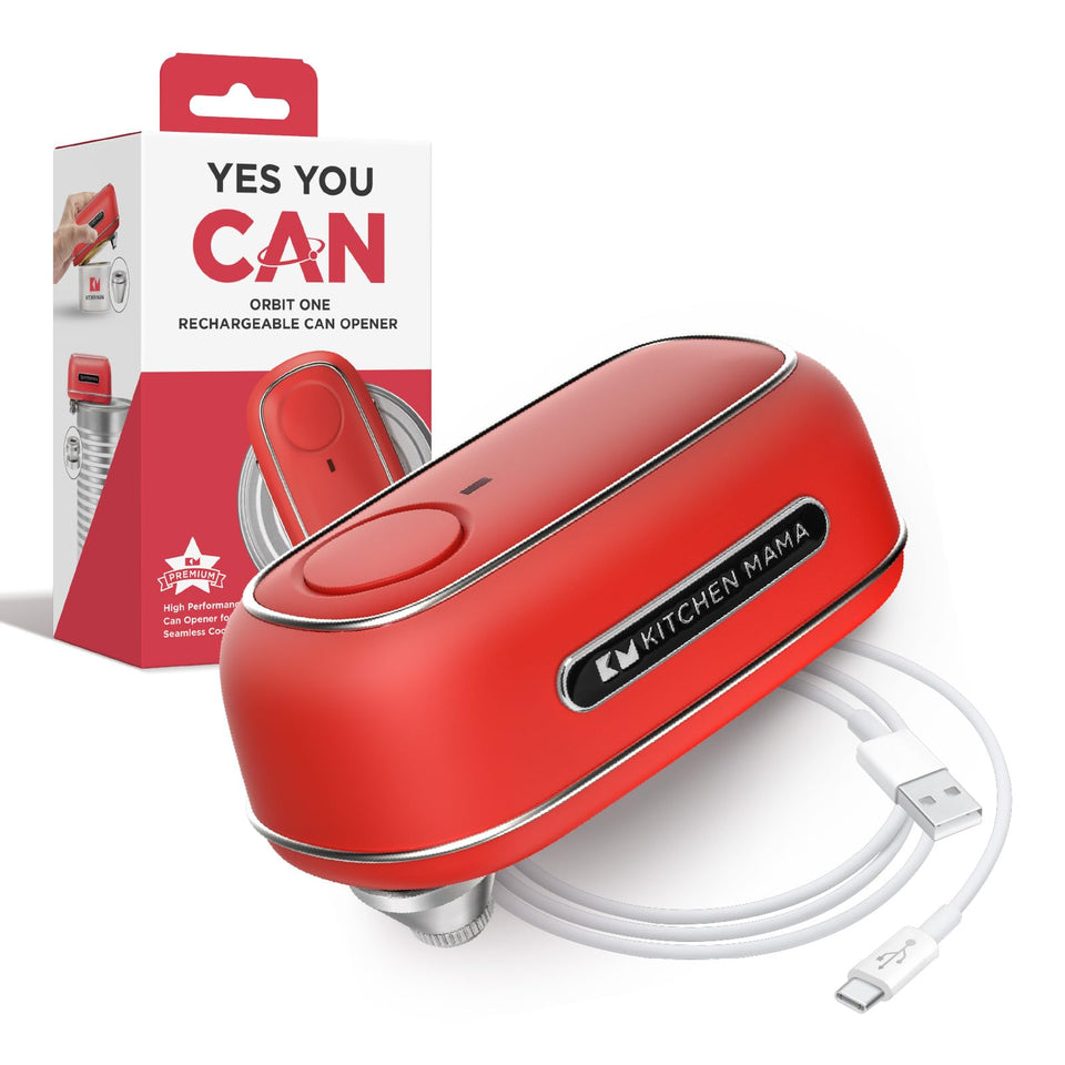 Kitchen Mama Orbit One front view showing hands-free operation for quick meals.