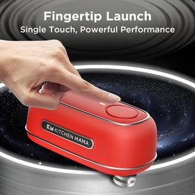 Kitchen Mama Orbit One side view showcasing ergonomic grip for comfortable use.